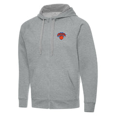 Heather Gray New York Knicks Antigua Big & Tall Victory Full-Zip Hoodie | NBA