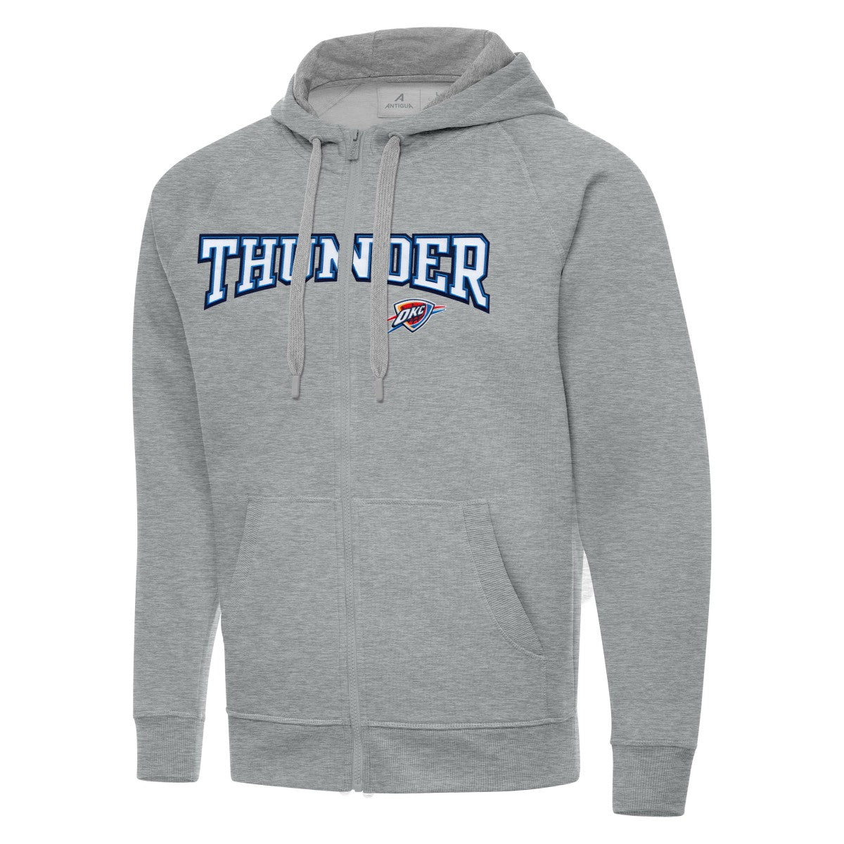 Heather Gray Oklahoma City Thunder Antigua Big & Tall Victory Full-Zip Hoodie Jacket | NBA