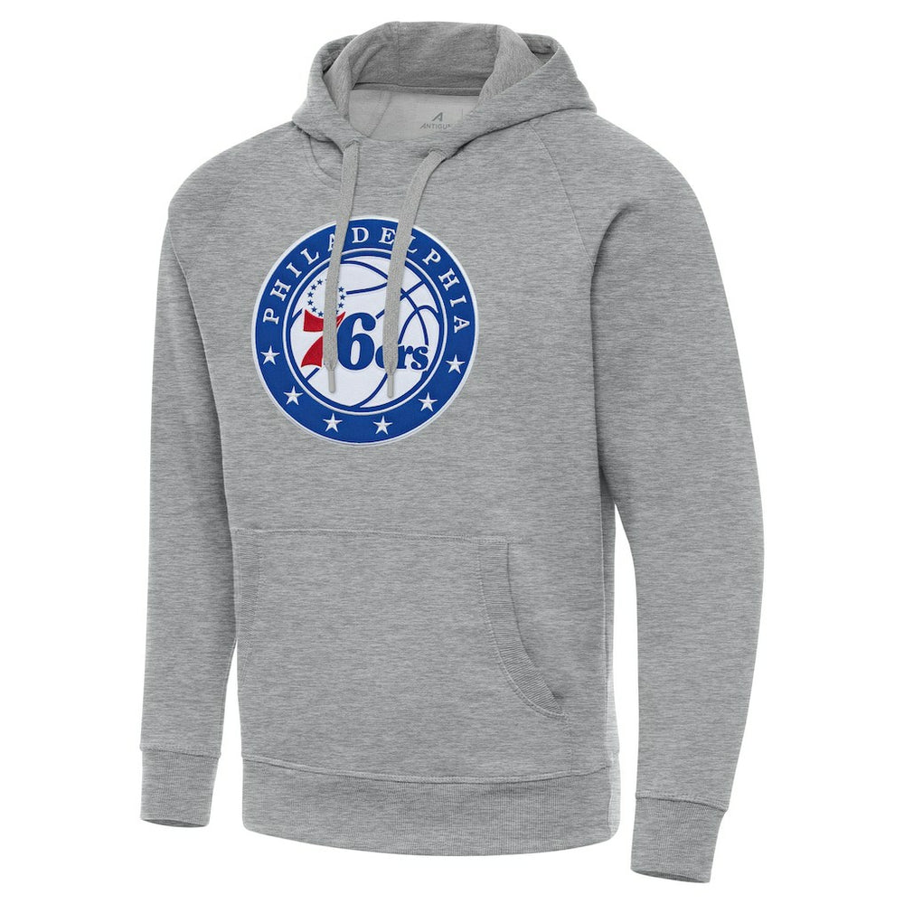 Heather Gray Philadelphia 76ers Antigua Big & Tall Victory Raglan Pullover Hoodie | NBA