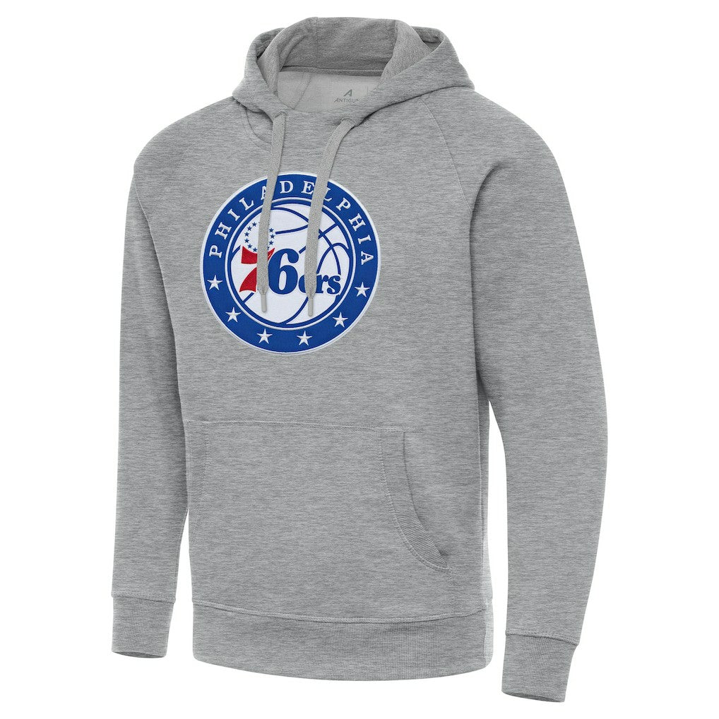 Heather Gray Philadelphia 76ers Antigua Big & Tall Victory Raglan Pullover Hoodie | NBA