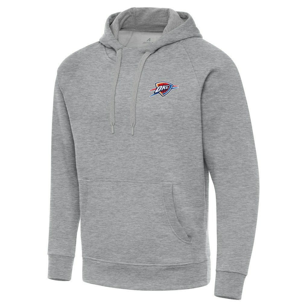 Heather Gray Oklahoma City Thunder Antigua Big & Tall Victory Raglan Pullover Hoodie | NBA