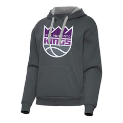 Charcoal Sacramento Kings Antigua Women's Victory Pullover Hoodie | NBA