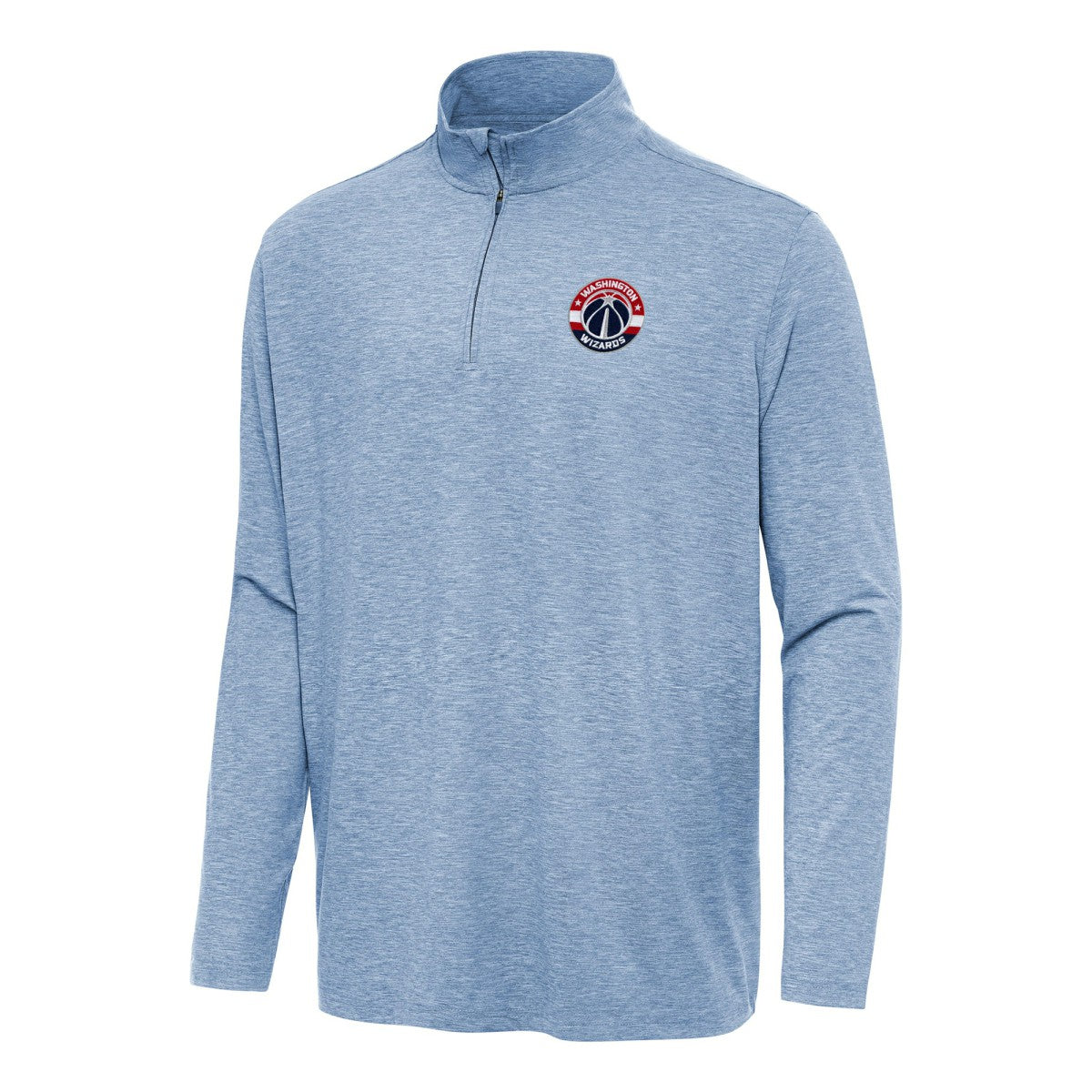 Heather Aqua Washington Wizards Antigua Hunk Quarter-Zip Top | NBA