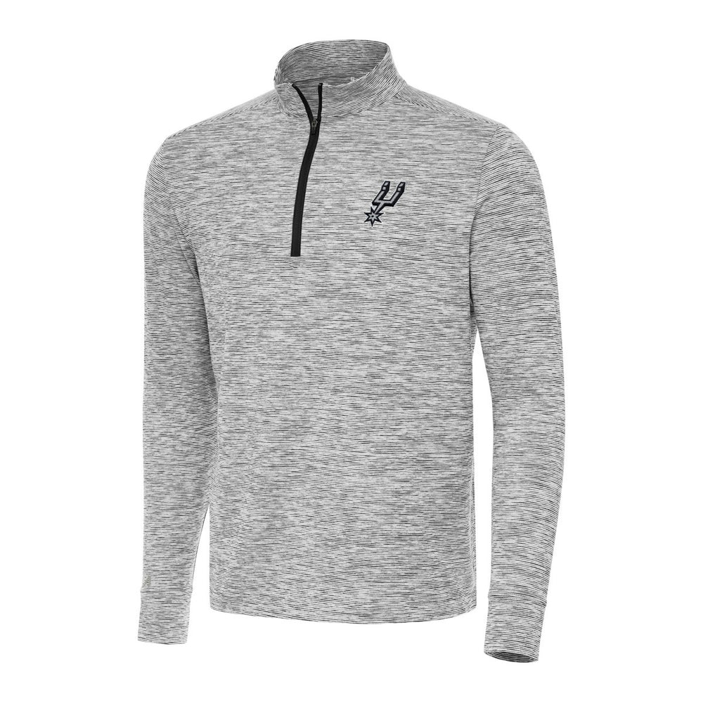 Black San Antonio Spurs Antigua Cause Quarter-Zip Top | NBA