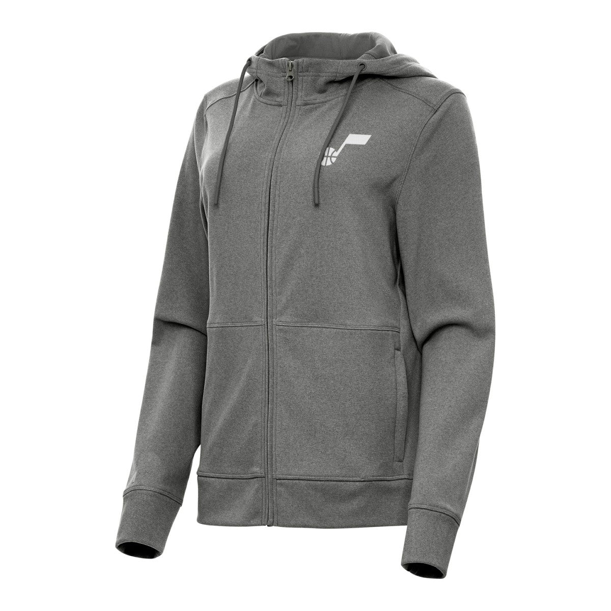 Heather Charcoal Utah Jazz Antigua Women's Seeker Full-Zip Hoodie Jacket | NBA