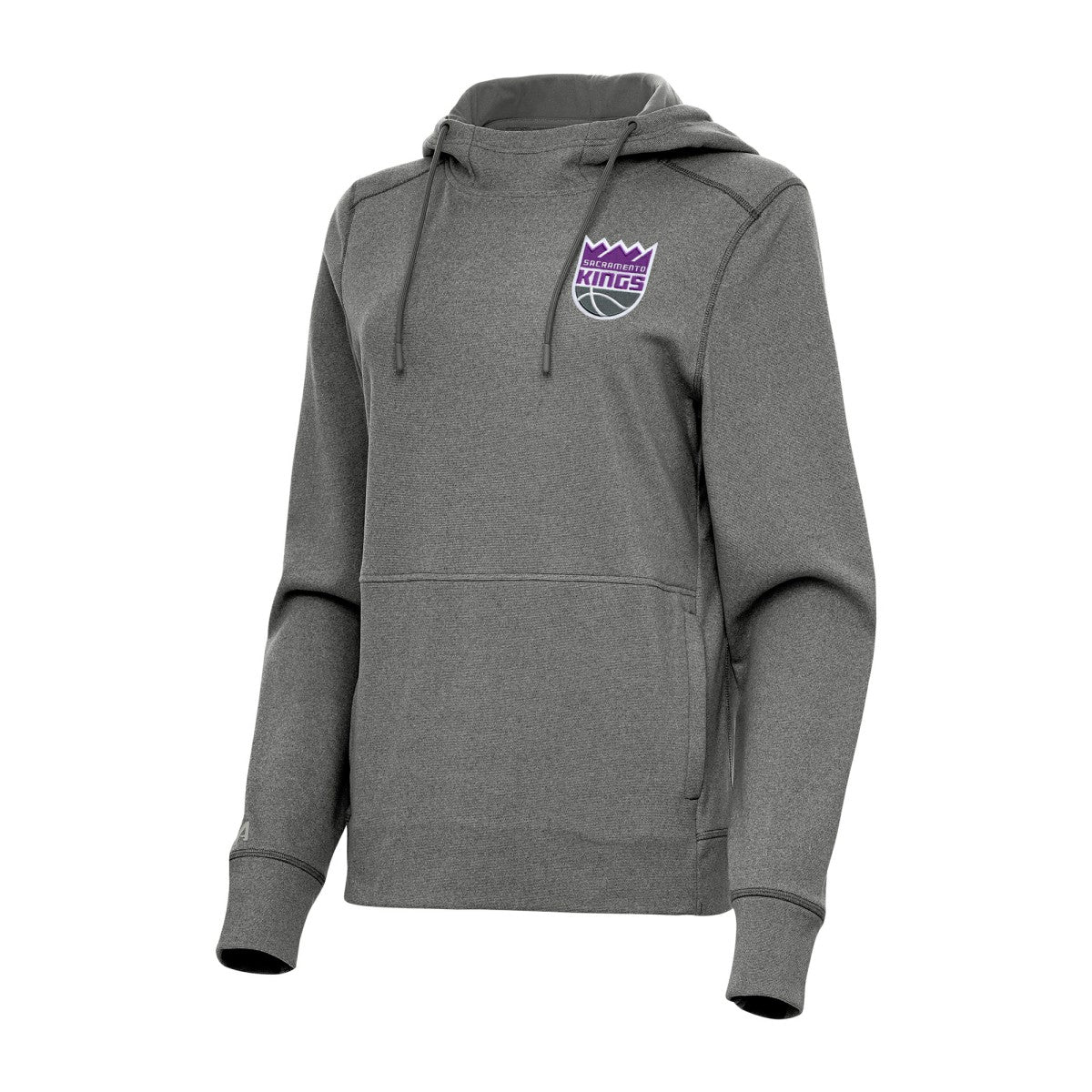 Heather Charcoal Sacramento Kings Antigua Women's Justice Pullover Hoodie | NBA