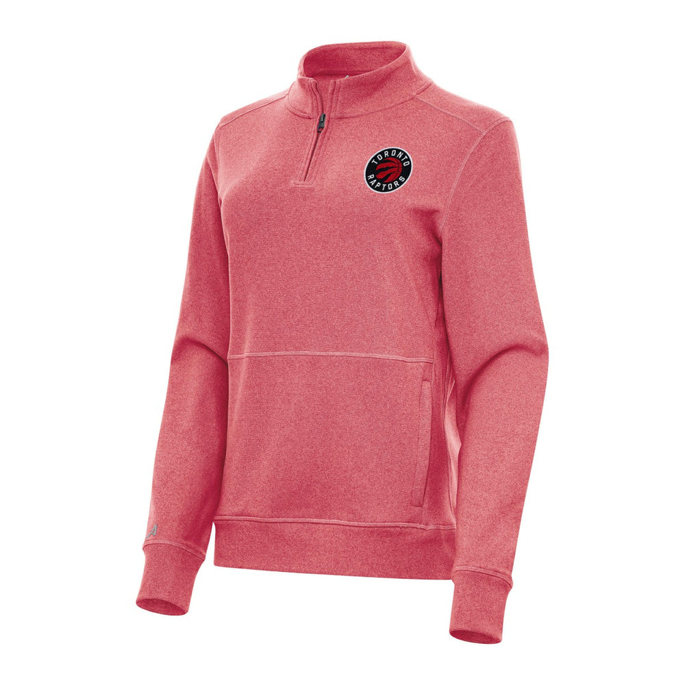 Heather Red Toronto Raptors Antigua Women's Crush Quarter-Zip Fleece Sweatshirt | NBA