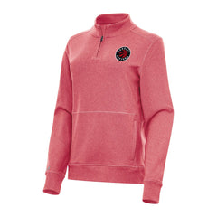 Heather Red Toronto Raptors Antigua Women's Crush Quarter-Zip Fleece Sweatshirt | NBA