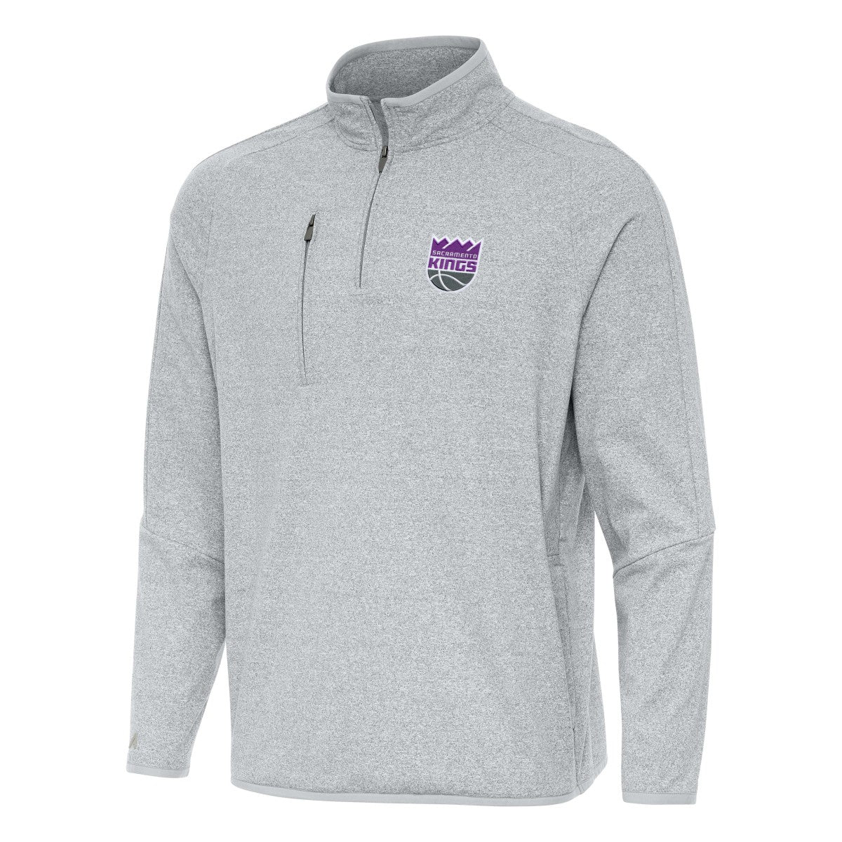Heather Gray Sacramento Kings Antigua Certain Quarter-Zip Tri-Blend Sweatshirt | NBA