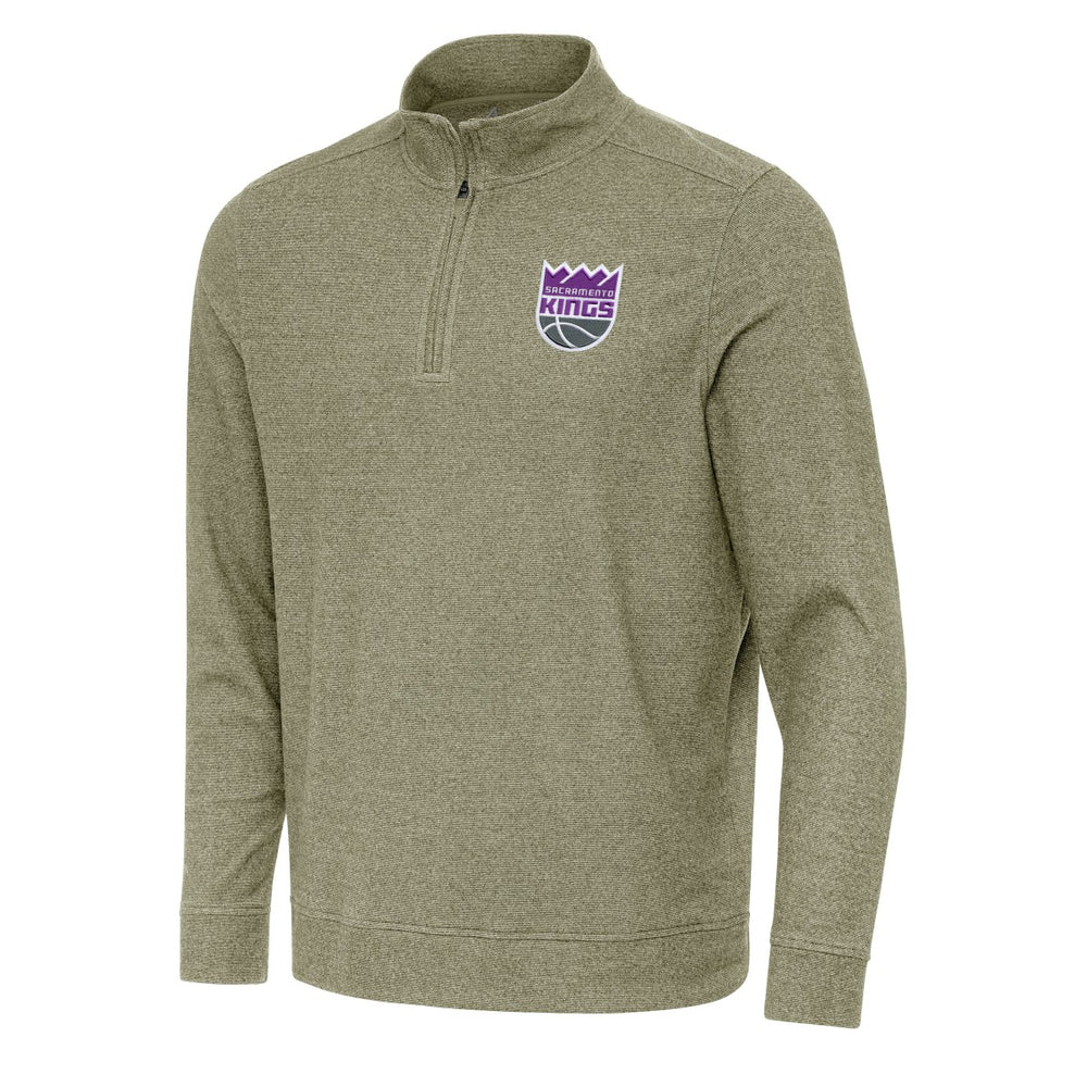 Olive Sacramento Kings Antigua Subtle Quarter-Zip Sweatshirt | NBA