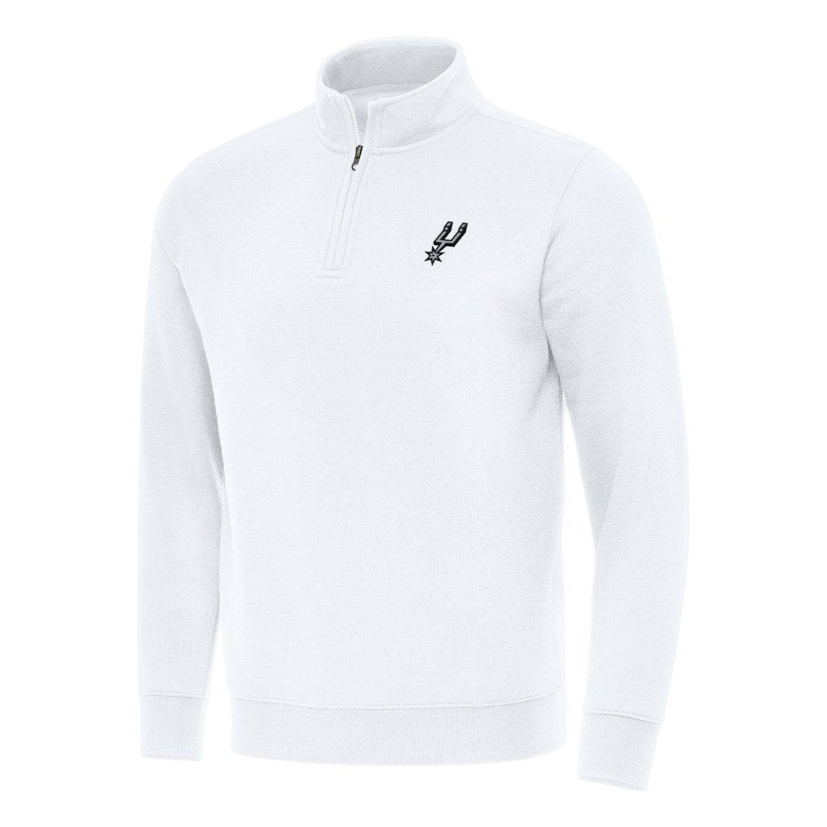 White San Antonio Spurs Antigua Victory Quarter-Zip Mock Sweatshirt | NBA