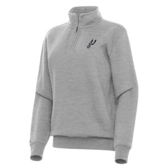 Heather Gray San Antonio Spurs Antigua Women's Victory Quarter-Zip Sweatshirt | NBA