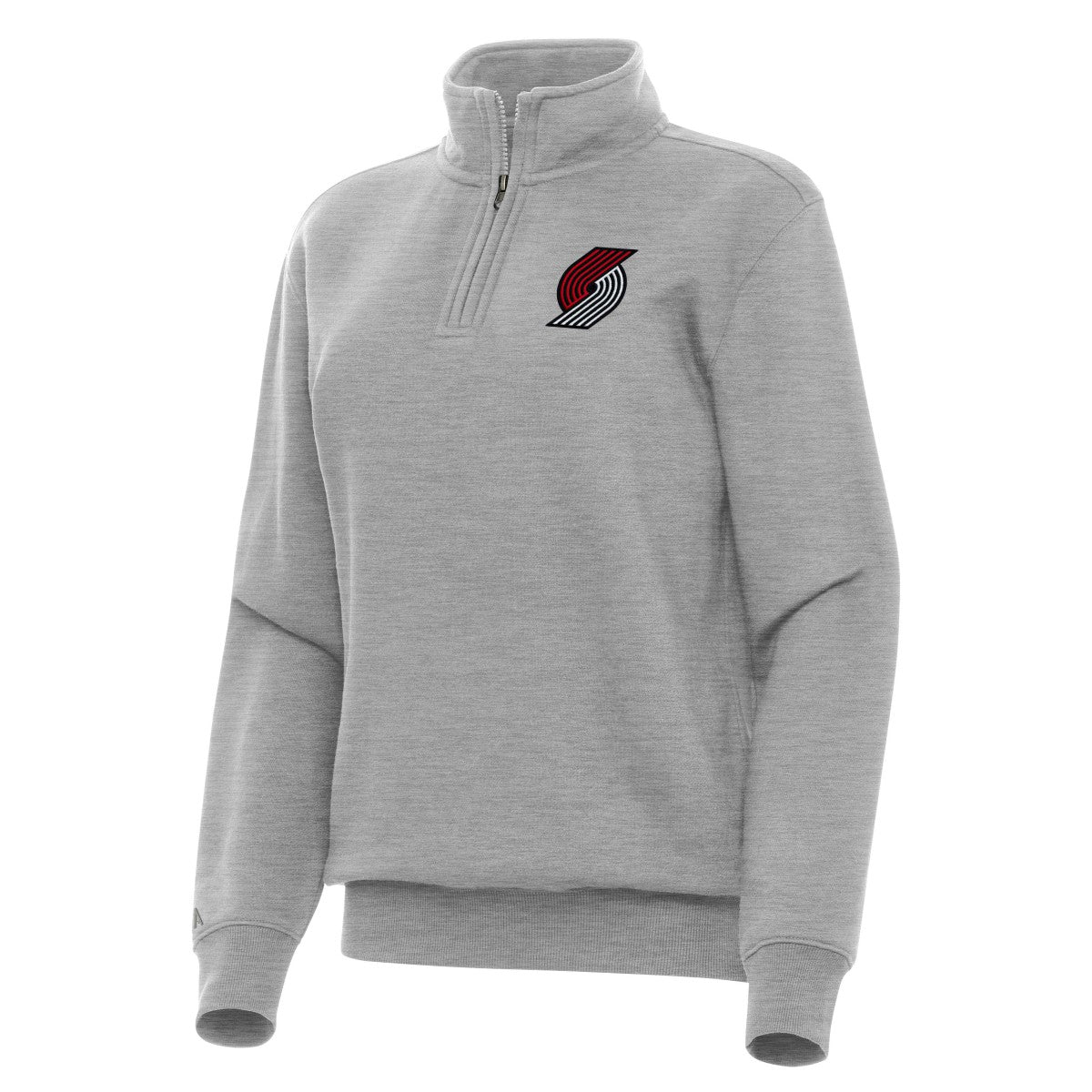 Heather Gray Portland Trail Blazers Antigua Women's Victory Quarter-Zip Sweatshirt | NBA