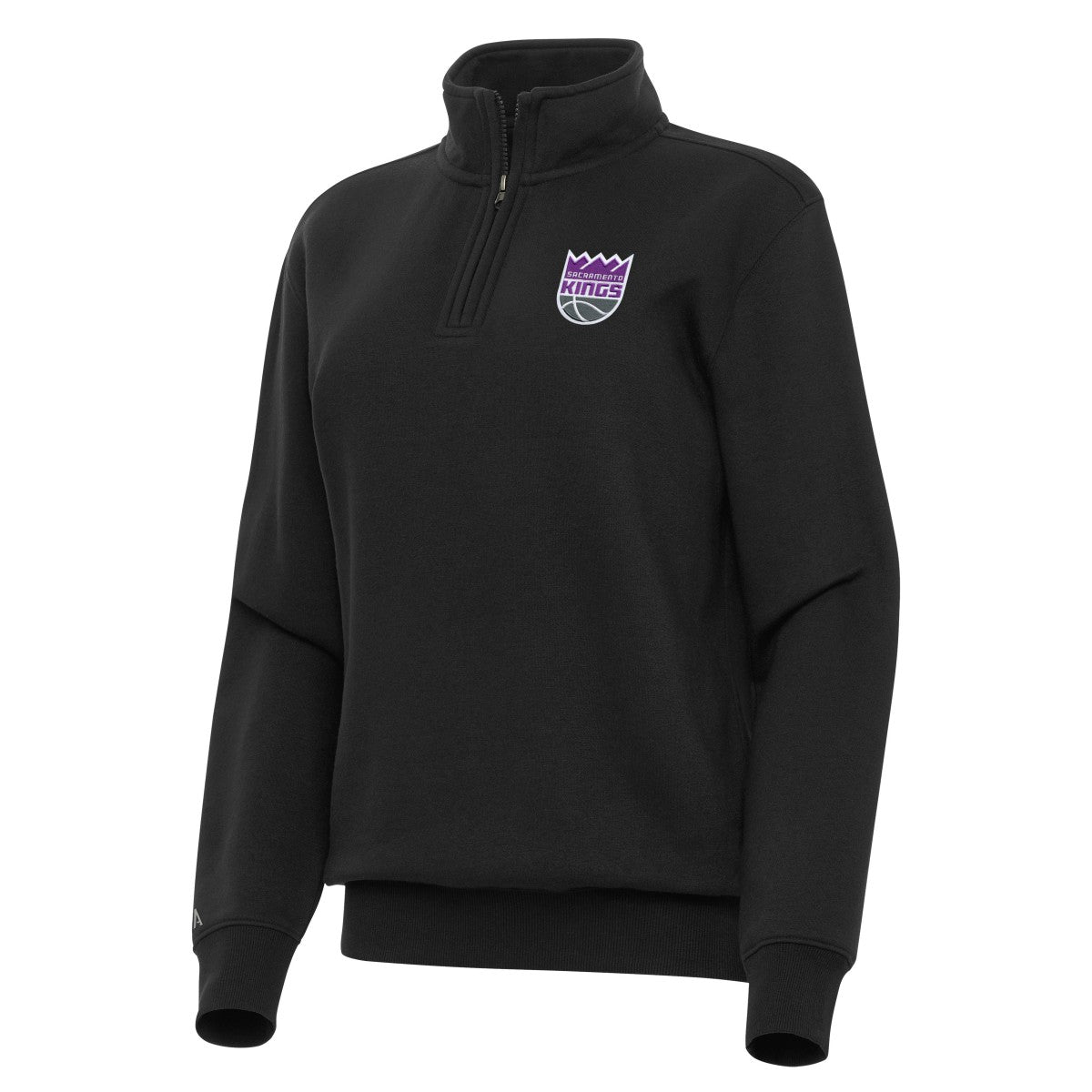 Black Sacramento Kings Antigua Women's Victory Quarter-Zip Sweatshirt | NBA