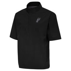 Black San Antonio Spurs Antigua Brisk Quarter-Zip Windbreaker | NBA