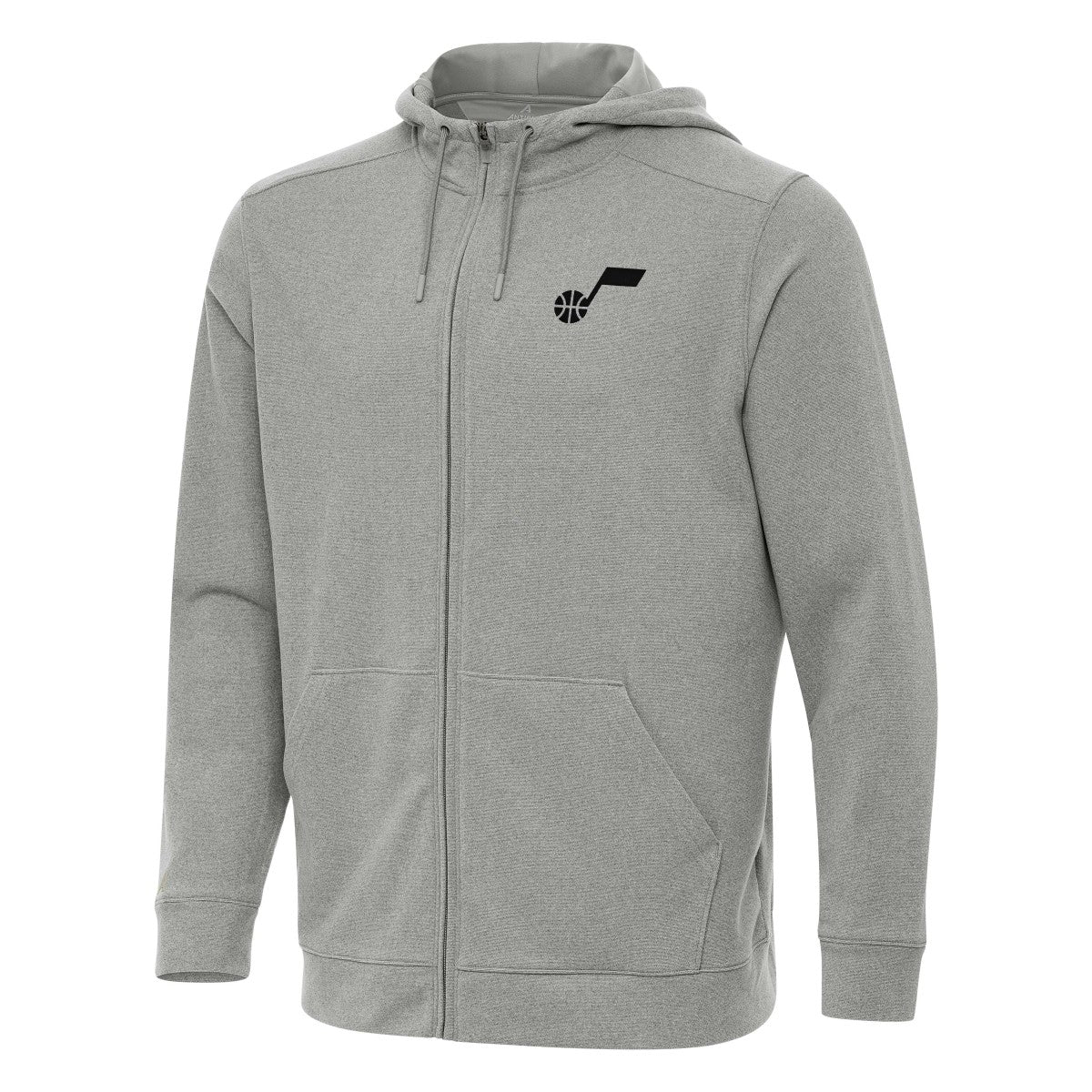 Heather Gray Utah Jazz Antigua Effortless Full-Zip Hoodie Jacket | NBA