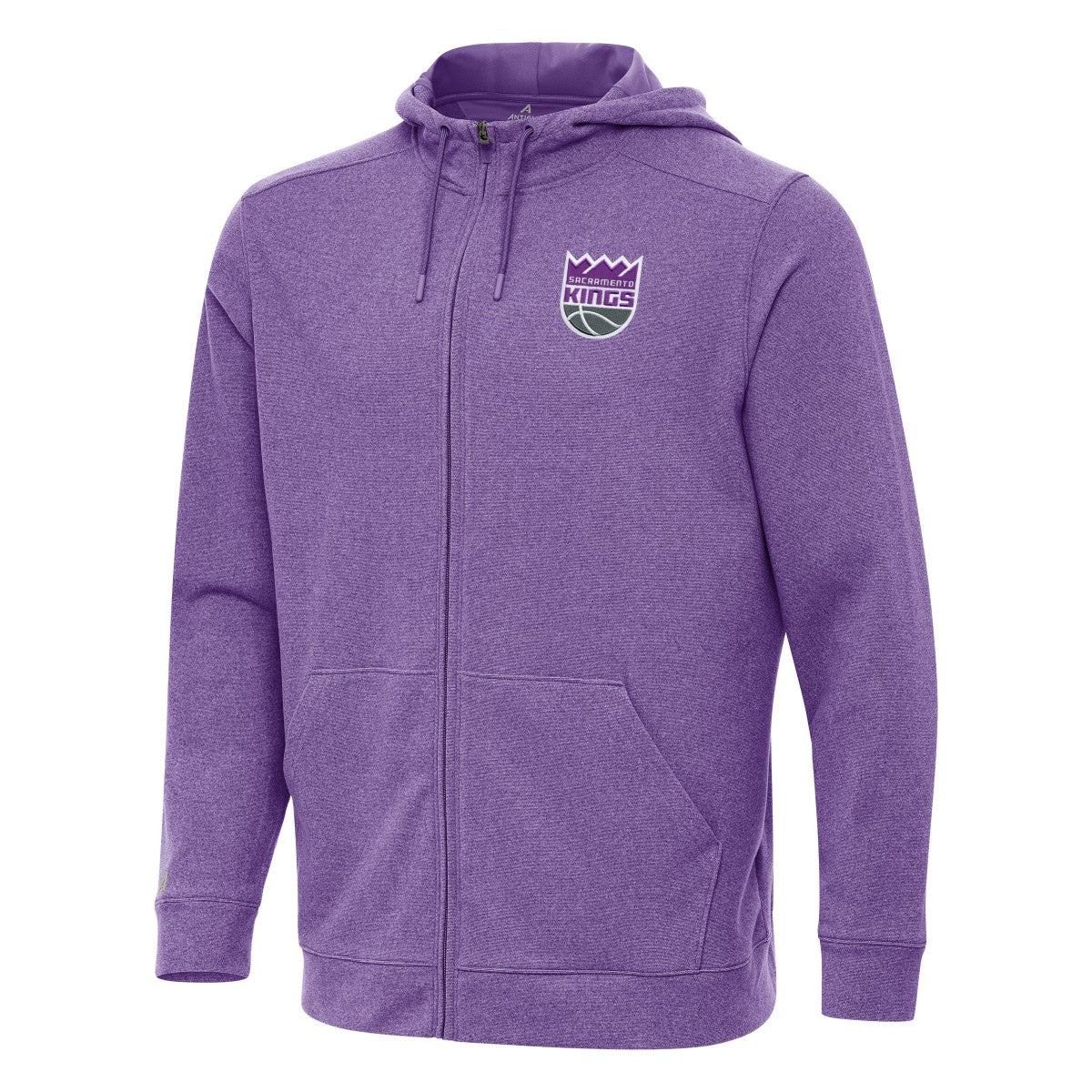 Heather Purple Sacramento Kings Antigua Effortless Full-Zip Hoodie Jacket | NBA