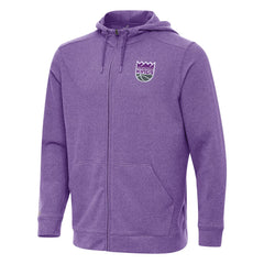Heather Purple Sacramento Kings Antigua Effortless Full-Zip Hoodie Jacket | NBA