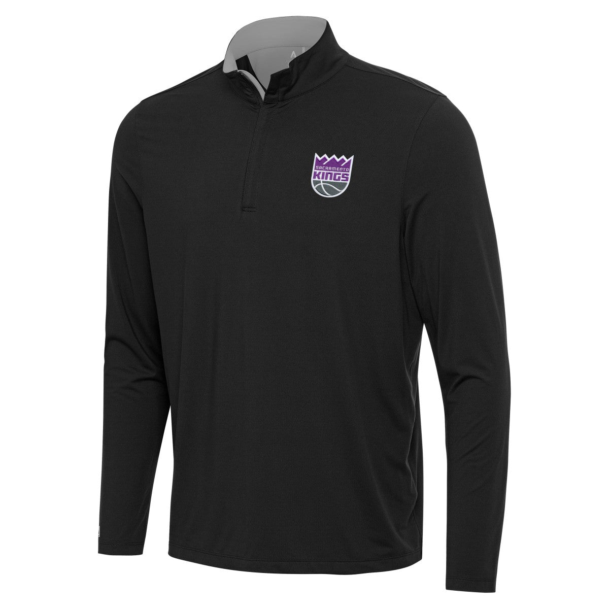 Black/Gray Sacramento Kings Antigua Content Quarter-Zip Top | NBA