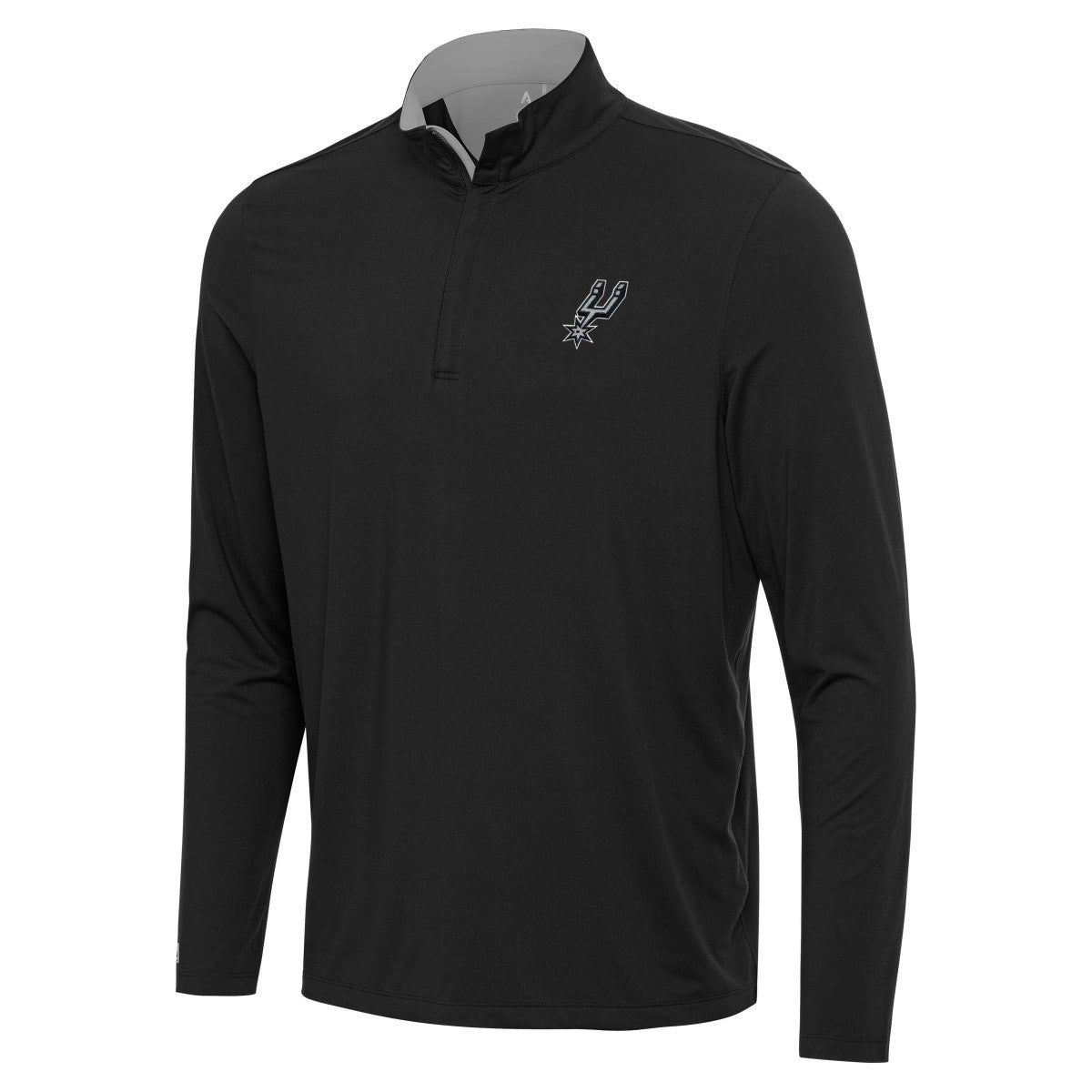 Black/Gray San Antonio Spurs Antigua Content Quarter-Zip Top | NBA