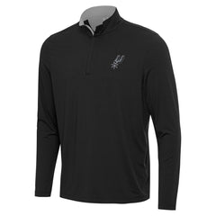 Black/Gray San Antonio Spurs Antigua Content Quarter-Zip Top | NBA