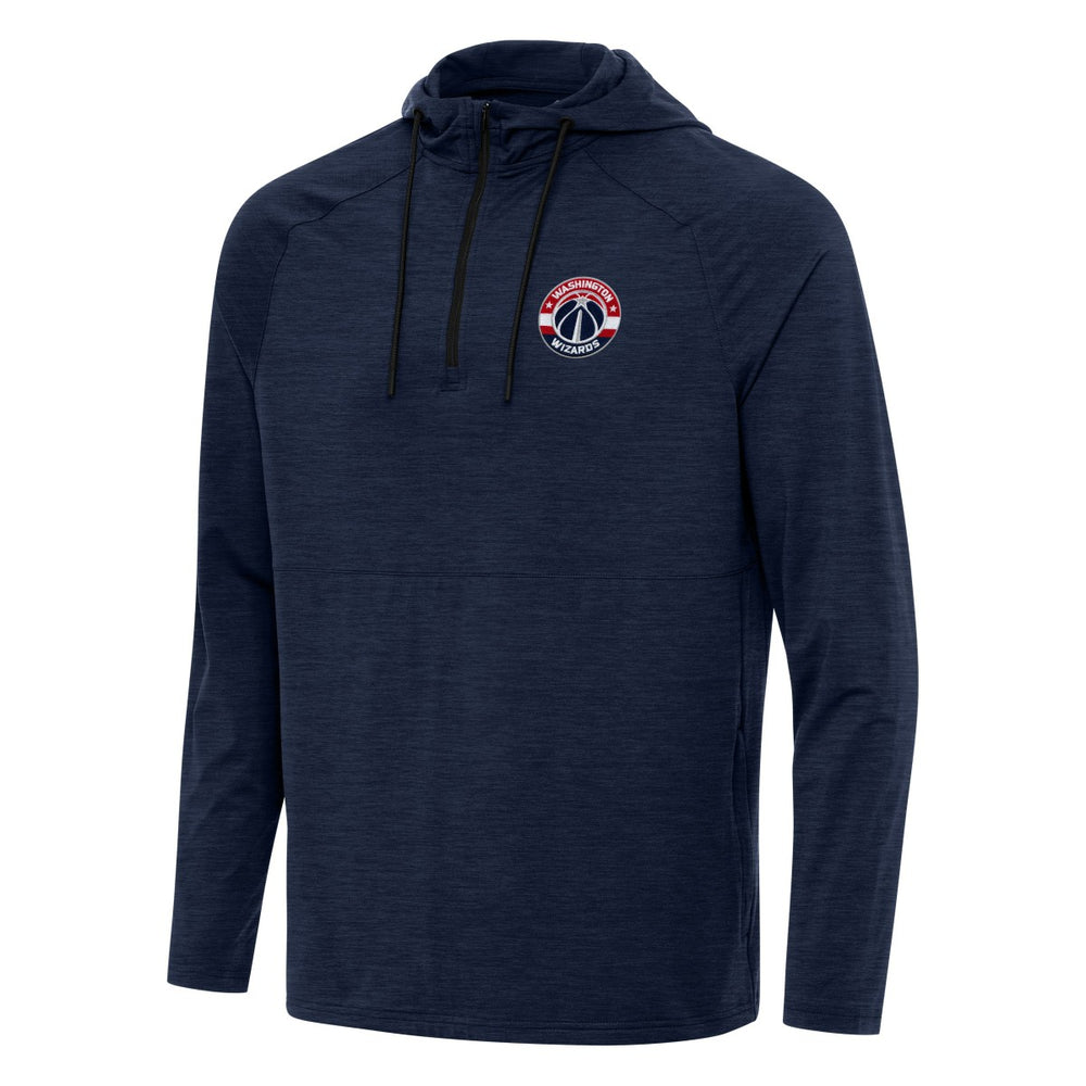 Heather Navy Washington Wizards Antigua Spikes Raglan Quarter-Zip Hoodie | NBA