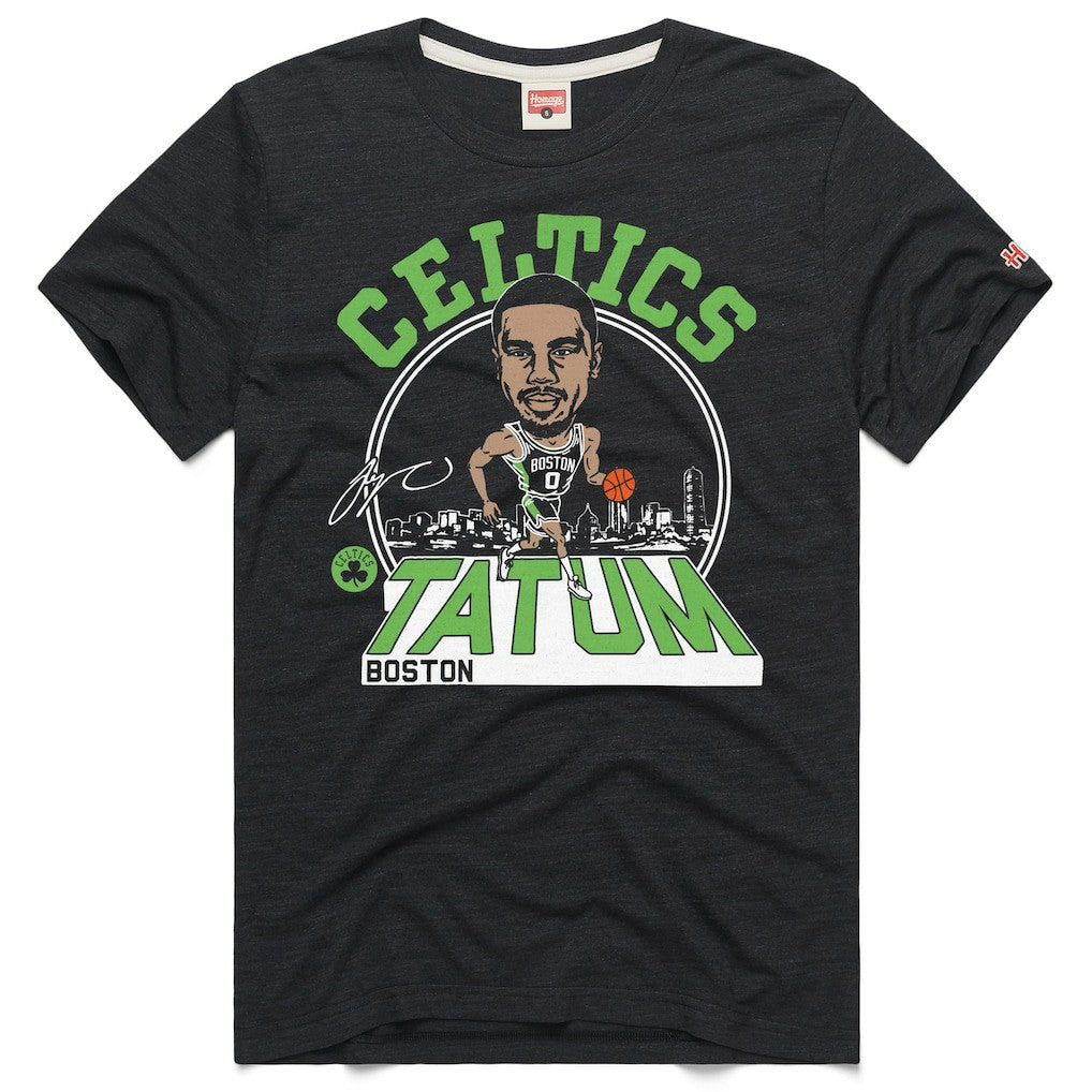 Charcoal Jayson Tatum Boston Celtics Homage Unisex 2024/25 City Edition Caricature Tri-Blend T-Shirt | NBA