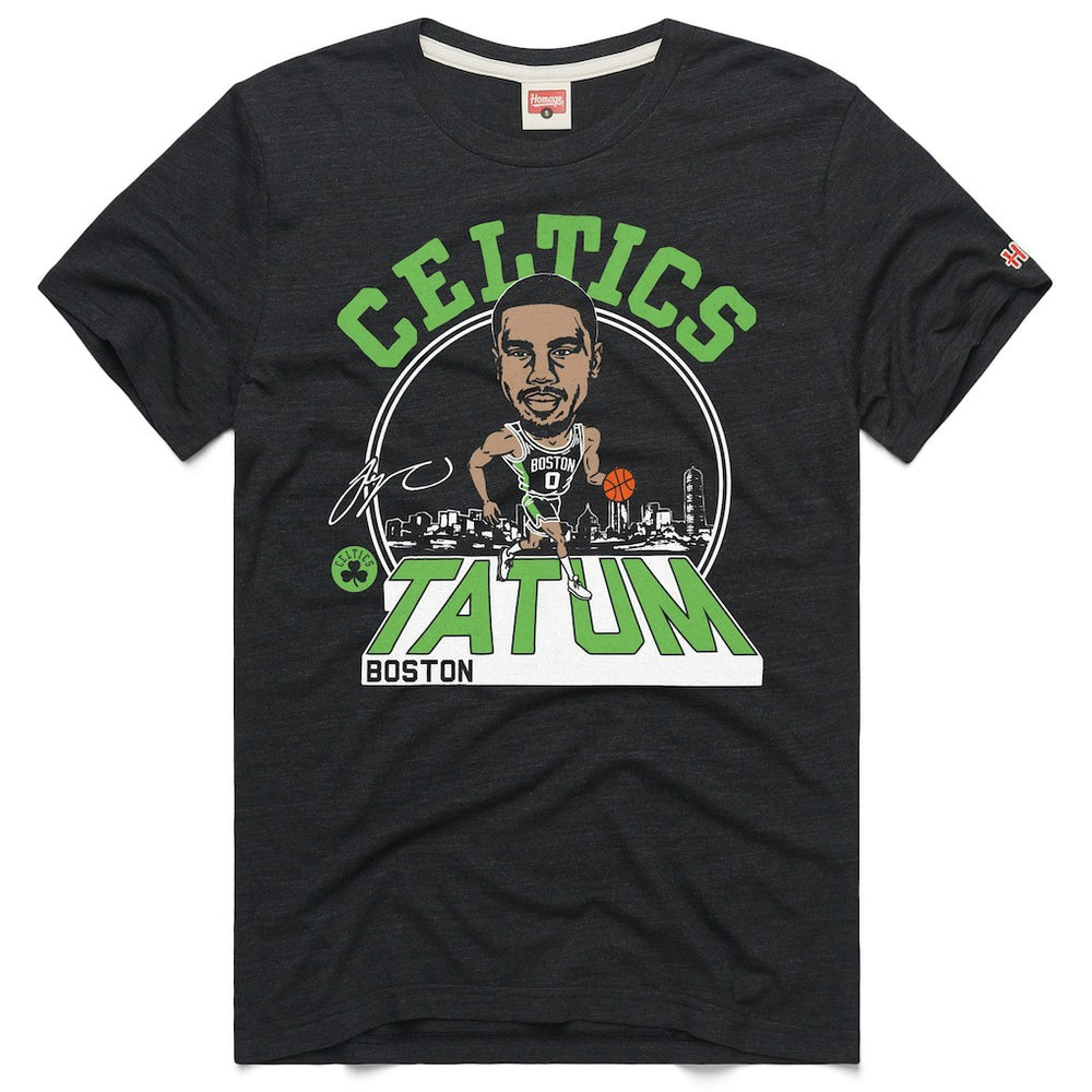 Charcoal Jayson Tatum Boston Celtics Homage Unisex 2024/25 City Edition Caricature Tri-Blend T-Shirt | NBA