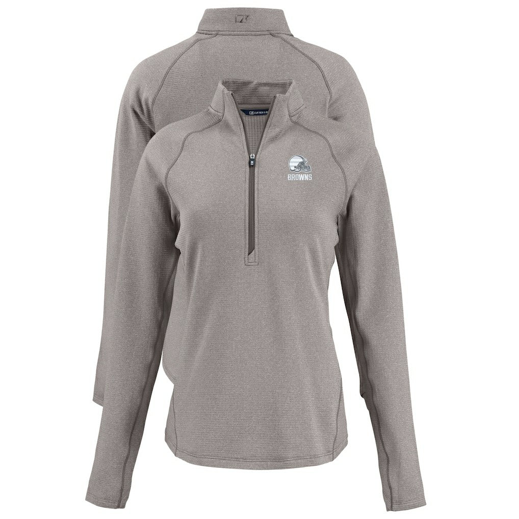 Cleveland Browns Cutter & Buck Women's Peshastin Eco Fleece Recycled Half-Zip Pullover Top | NFL Sale