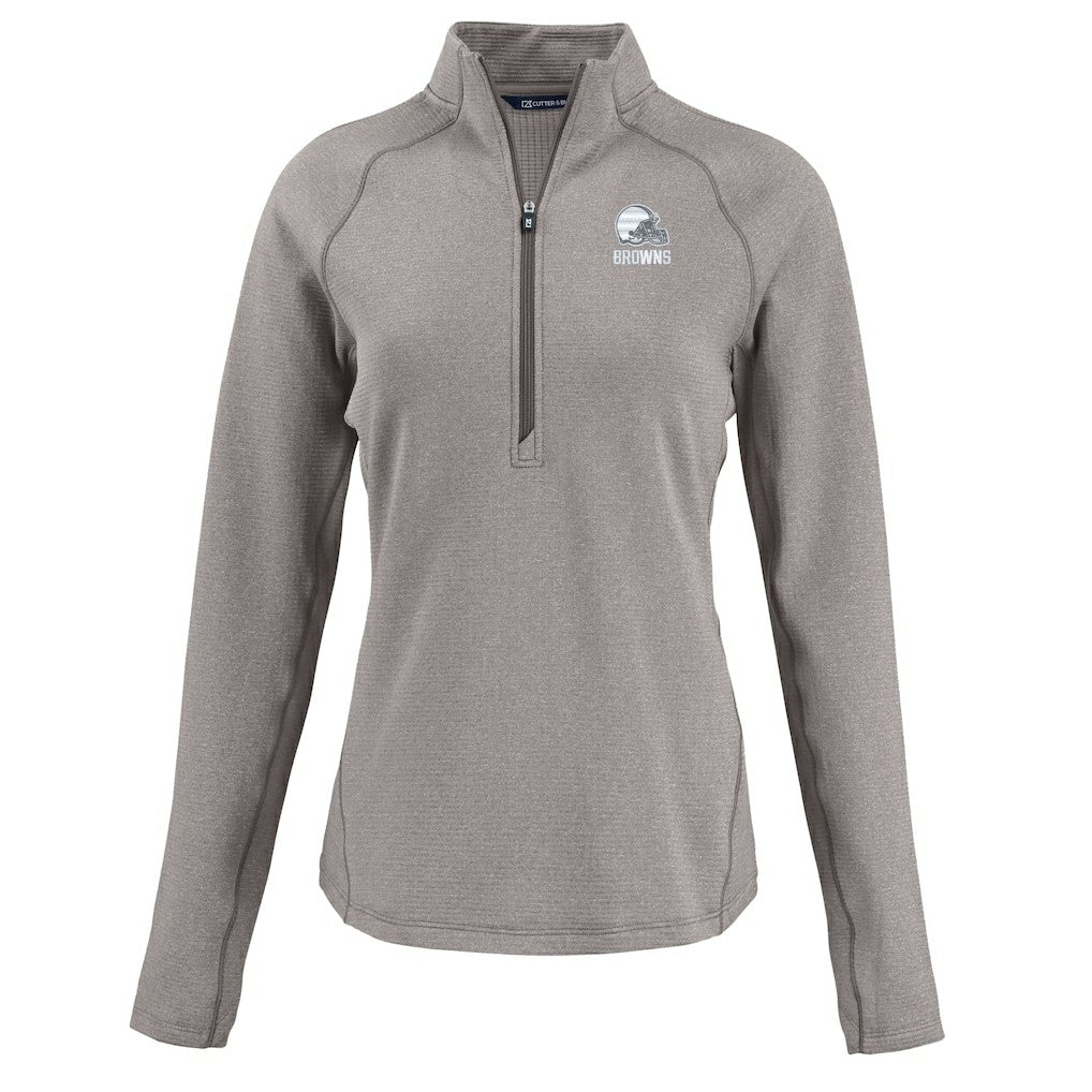 Cleveland Browns Cutter & Buck Women's Peshastin Eco Fleece Recycled Half-Zip Pullover Top | NFL Sale