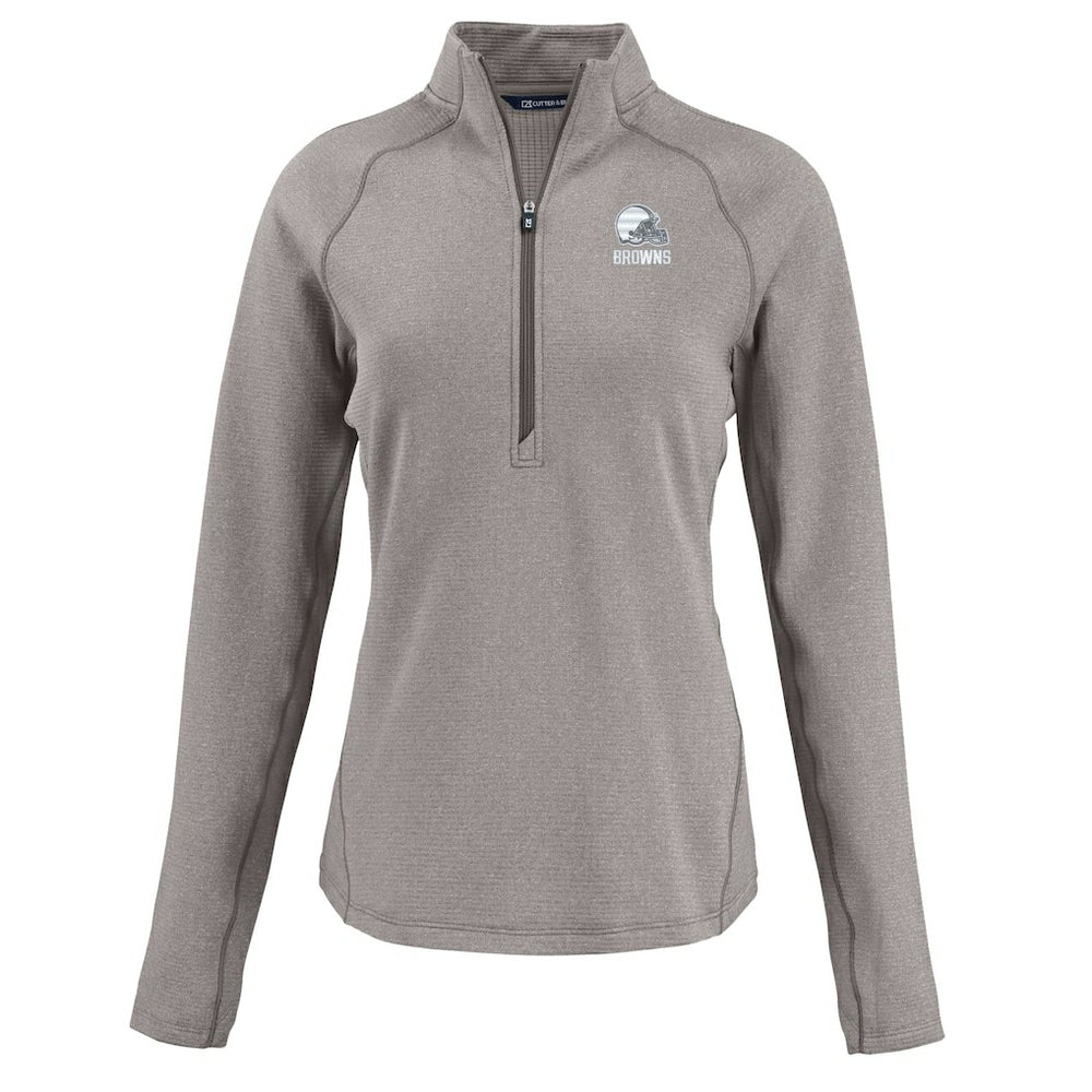 Cleveland Browns Cutter & Buck Women's Peshastin Eco Fleece Recycled Half-Zip Pullover Top | NFL Sale