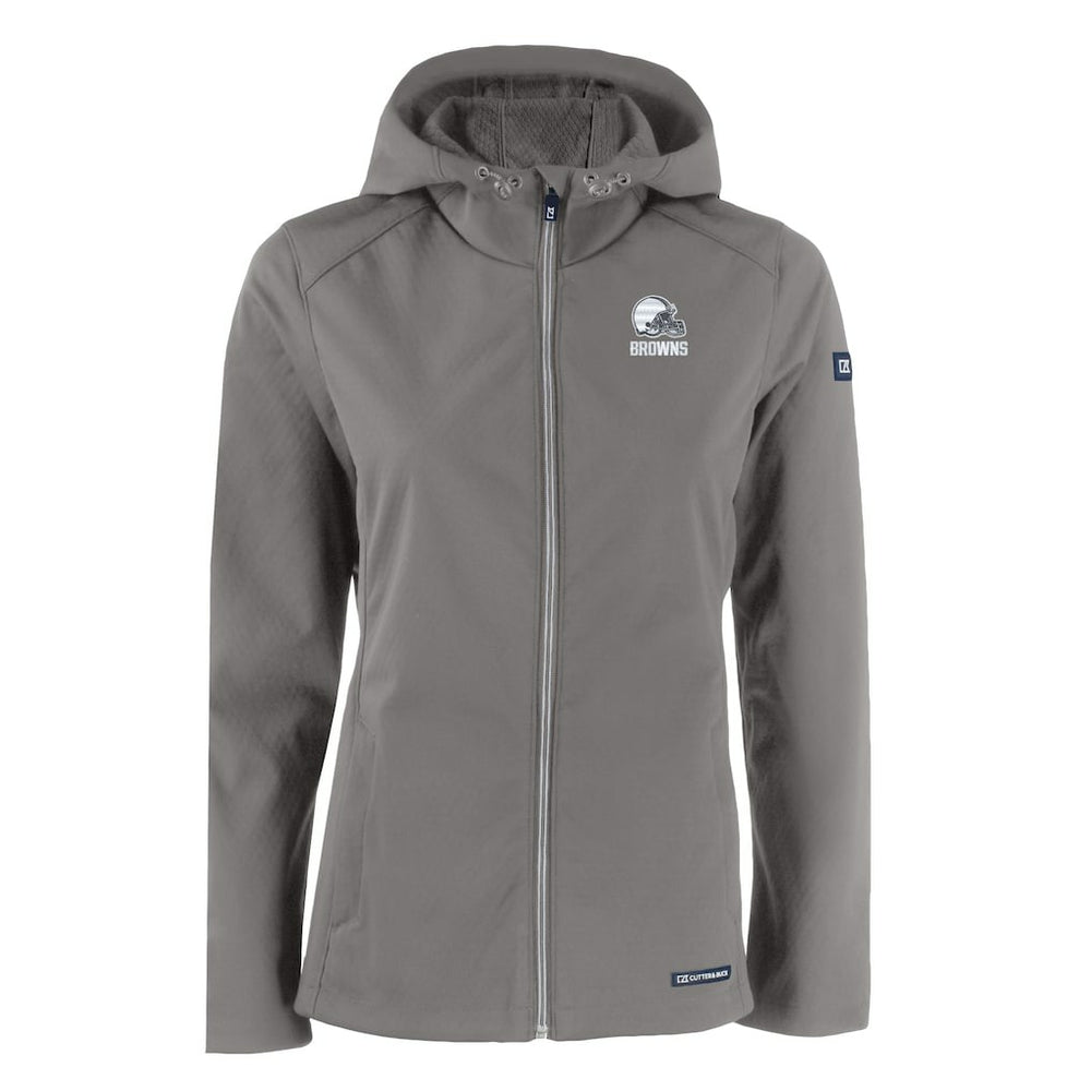 Cleveland Browns Cutter & Buck Women's Evoke Eco Softshell Recycled Full-Zip Hoodie Jacket | NFL Online