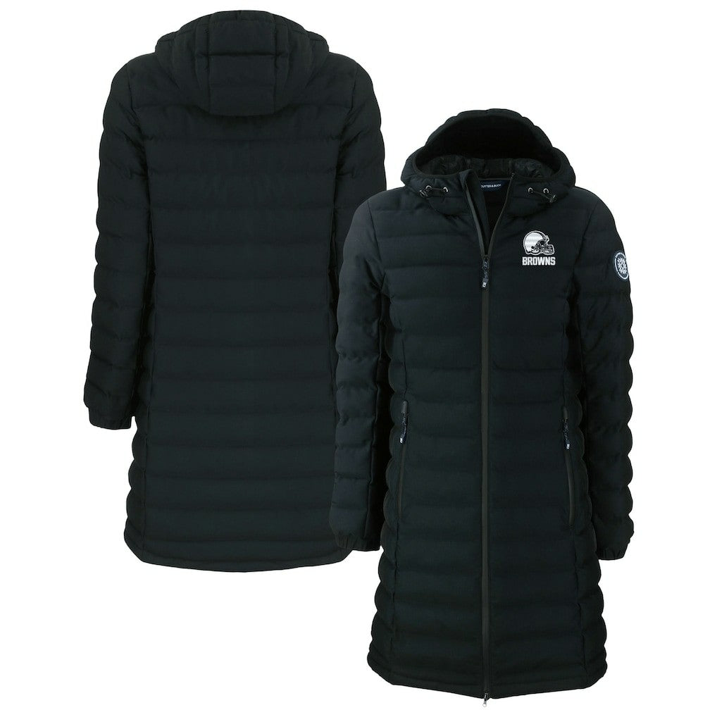 Cleveland Browns Cutter & Buck Women's Mission Ridge Repreve Eco Insulated Full-Zip Hoodie Long Puffer Jacket | NFL US