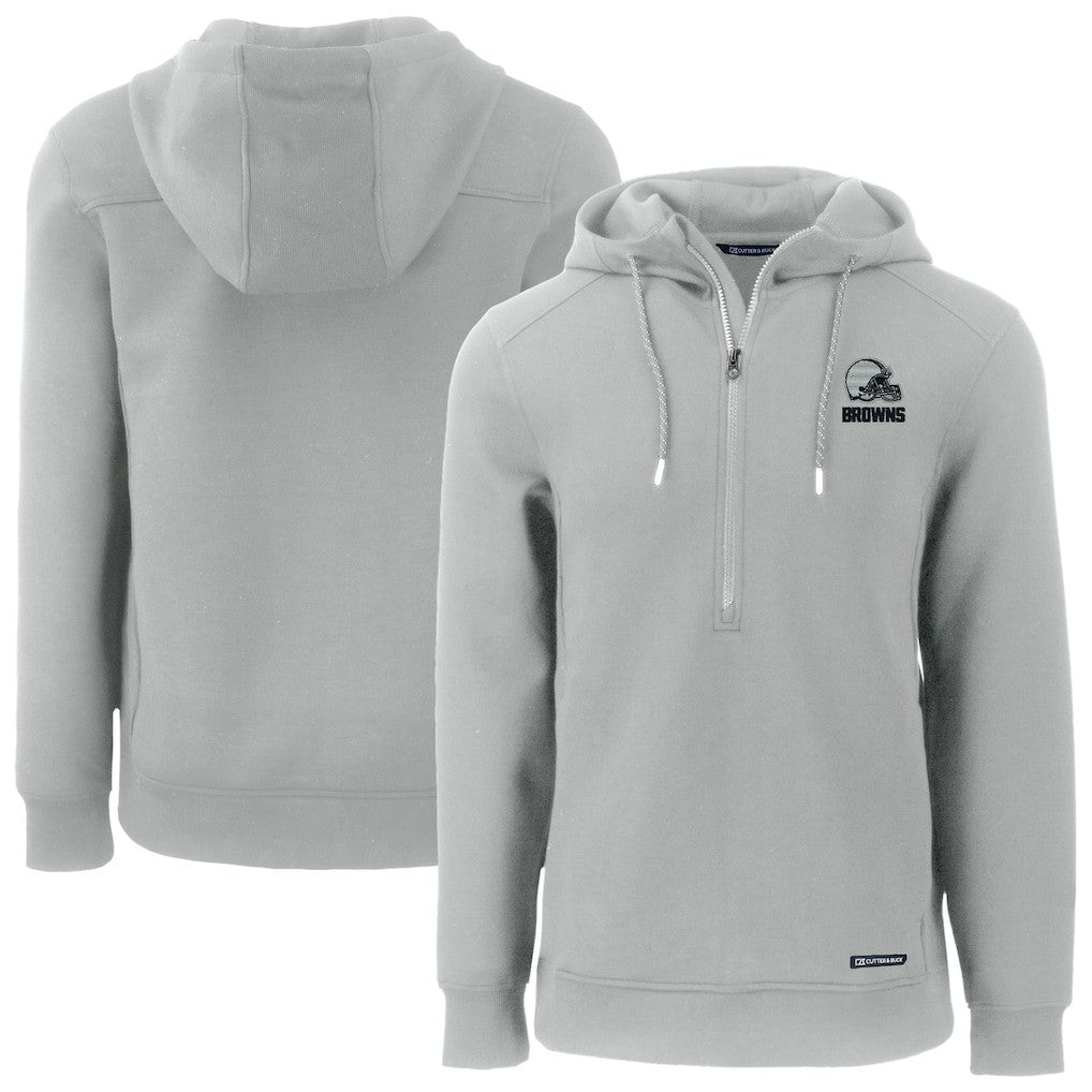 Cleveland Browns Cutter & Buck Roam Eco Recycled Half-Zip Pullover Hoodie | NFL New