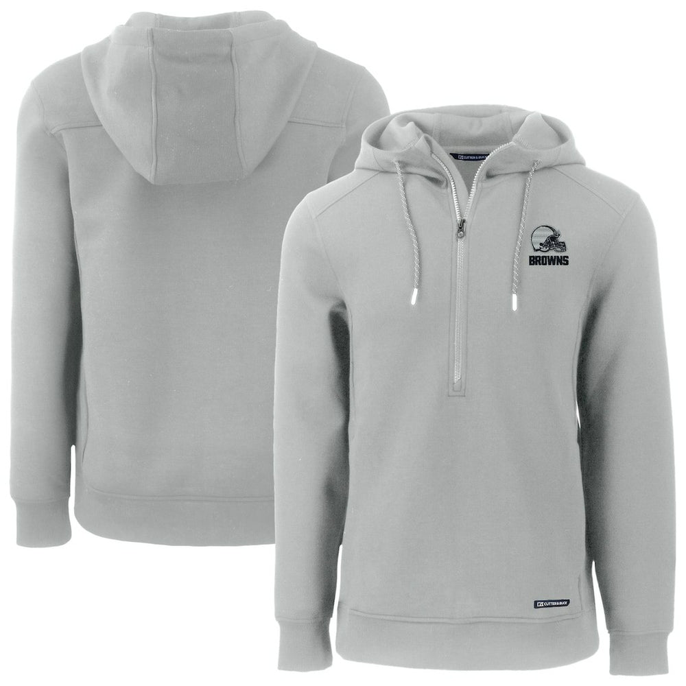 Cleveland Browns Cutter & Buck Roam Eco Recycled Half-Zip Pullover Hoodie | NFL New