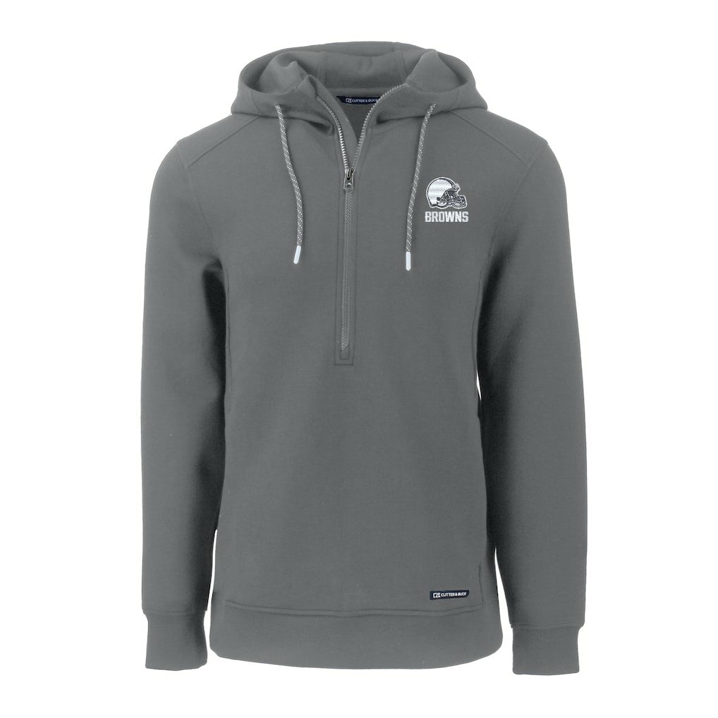 Cleveland Browns Cutter & Buck Roam Eco Recycled Half-Zip Pullover Hoodie | NFL Discount