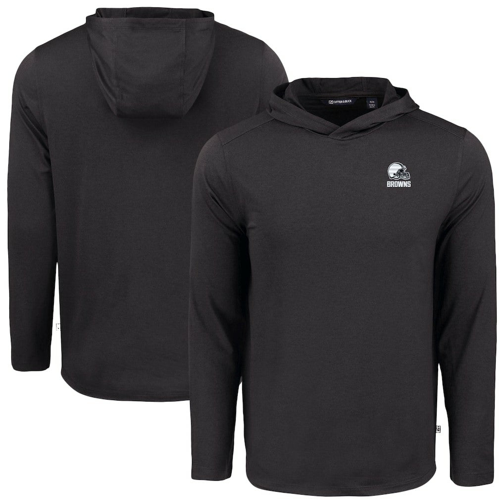 Cleveland Browns Cutter & Buck Coastline Epic Comfort Eco Recycled Long Sleeve Hooded T-Shirt | NFL Online