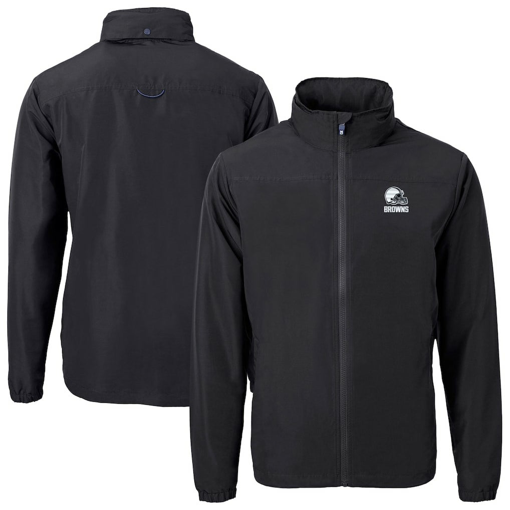Cleveland Browns Cutter & Buck Charter Eco Recycled Full-Zip Hoodie Jacket | NFL Discount