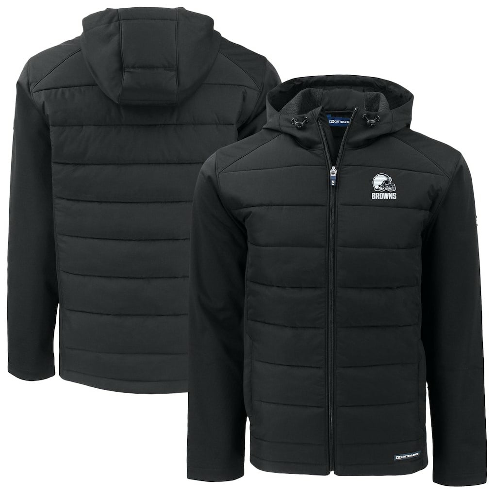 Cleveland Browns Cutter & Buck Evoke Hybrid Eco Softshell Recycled Full-Zip Hooded Jacket | NFL Near me