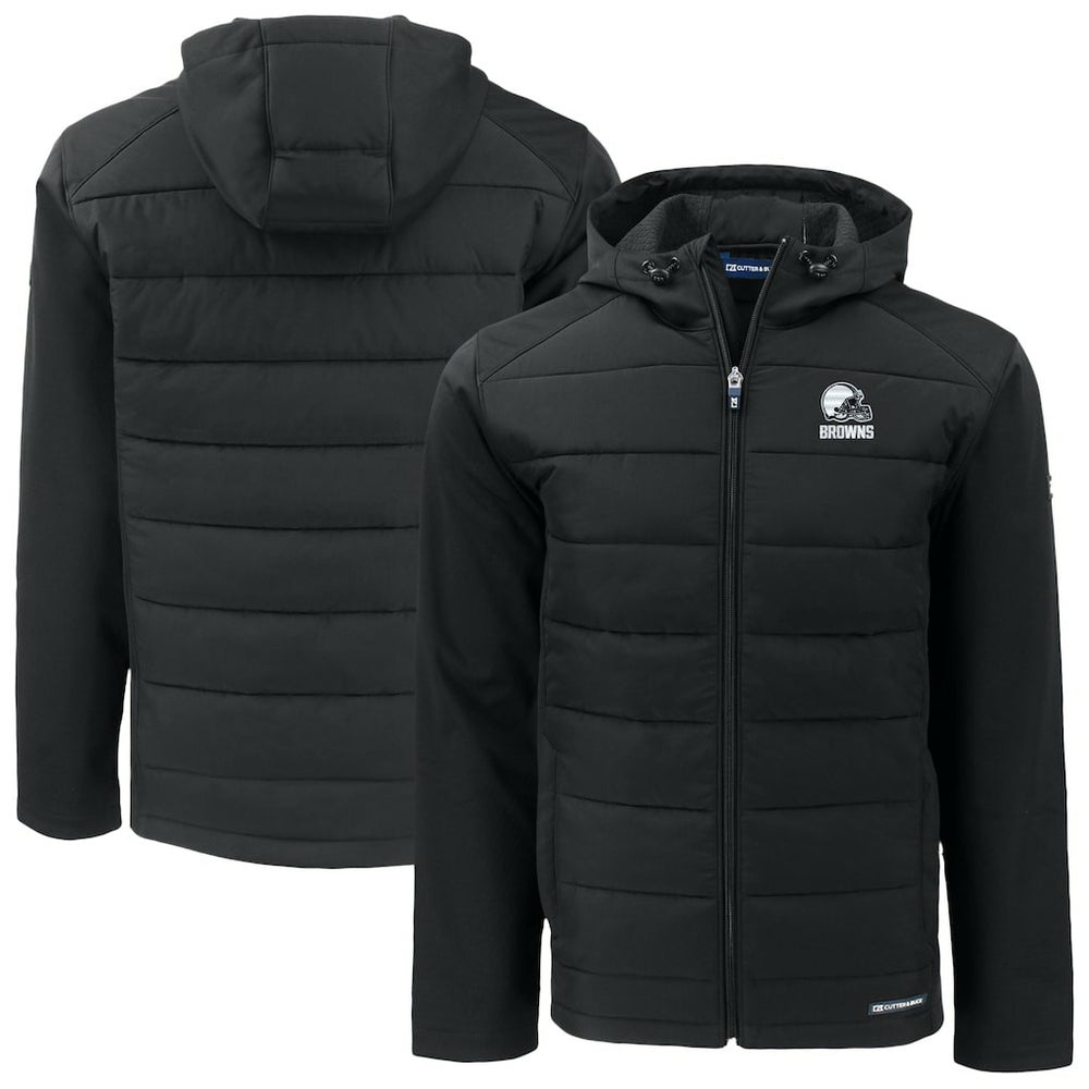 Cleveland Browns Cutter & Buck Evoke Hybrid Eco Softshell Recycled Full-Zip Hooded Jacket | NFL Near me