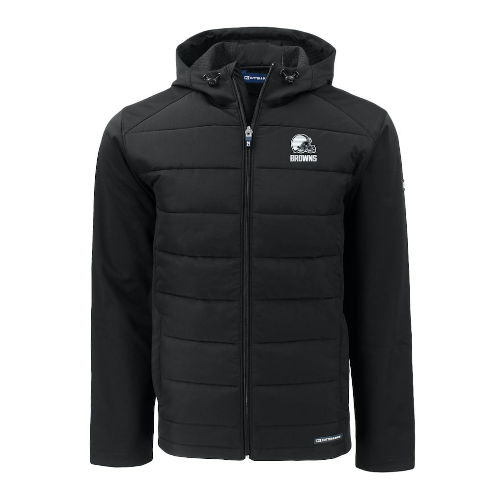 Cleveland Browns Cutter & Buck Evoke Hybrid Eco Softshell Recycled Full-Zip Hooded Jacket | NFL Near me
