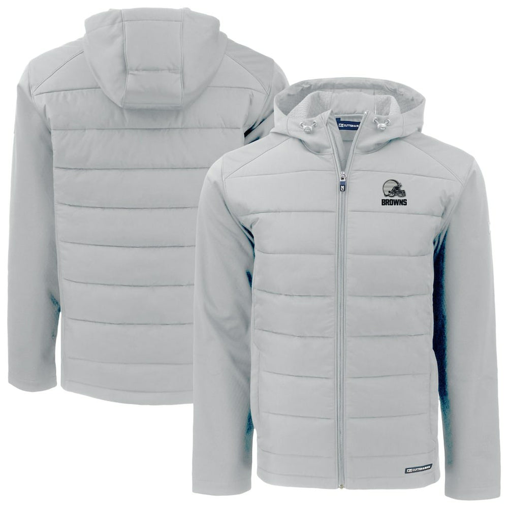 Cleveland Browns Cutter & Buck Evoke Hybrid Eco Softshell Recycled Full-Zip Hooded Jacket | NFL Hot