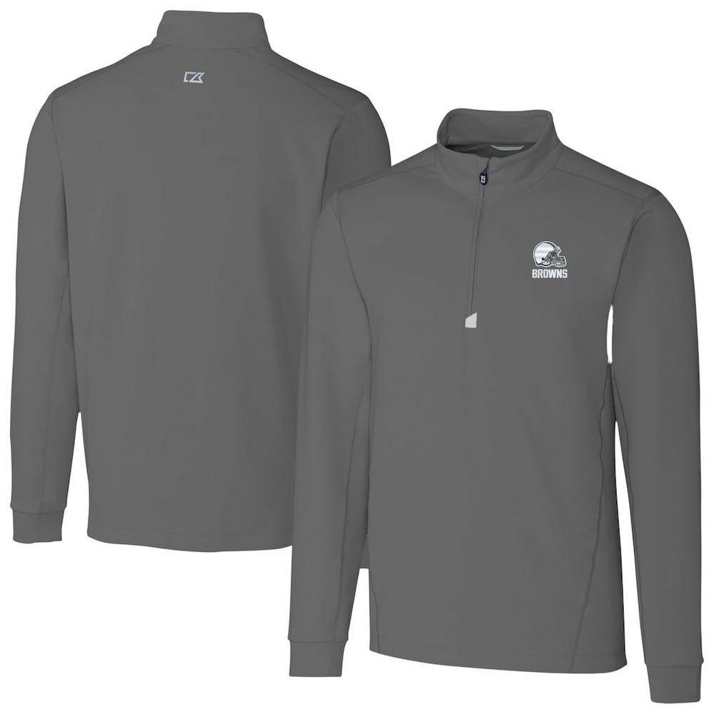 Cleveland Browns Cutter & Buck Big & Tall Traverse Stretch Eco Quarter-Zip Pullover Top | NFL US