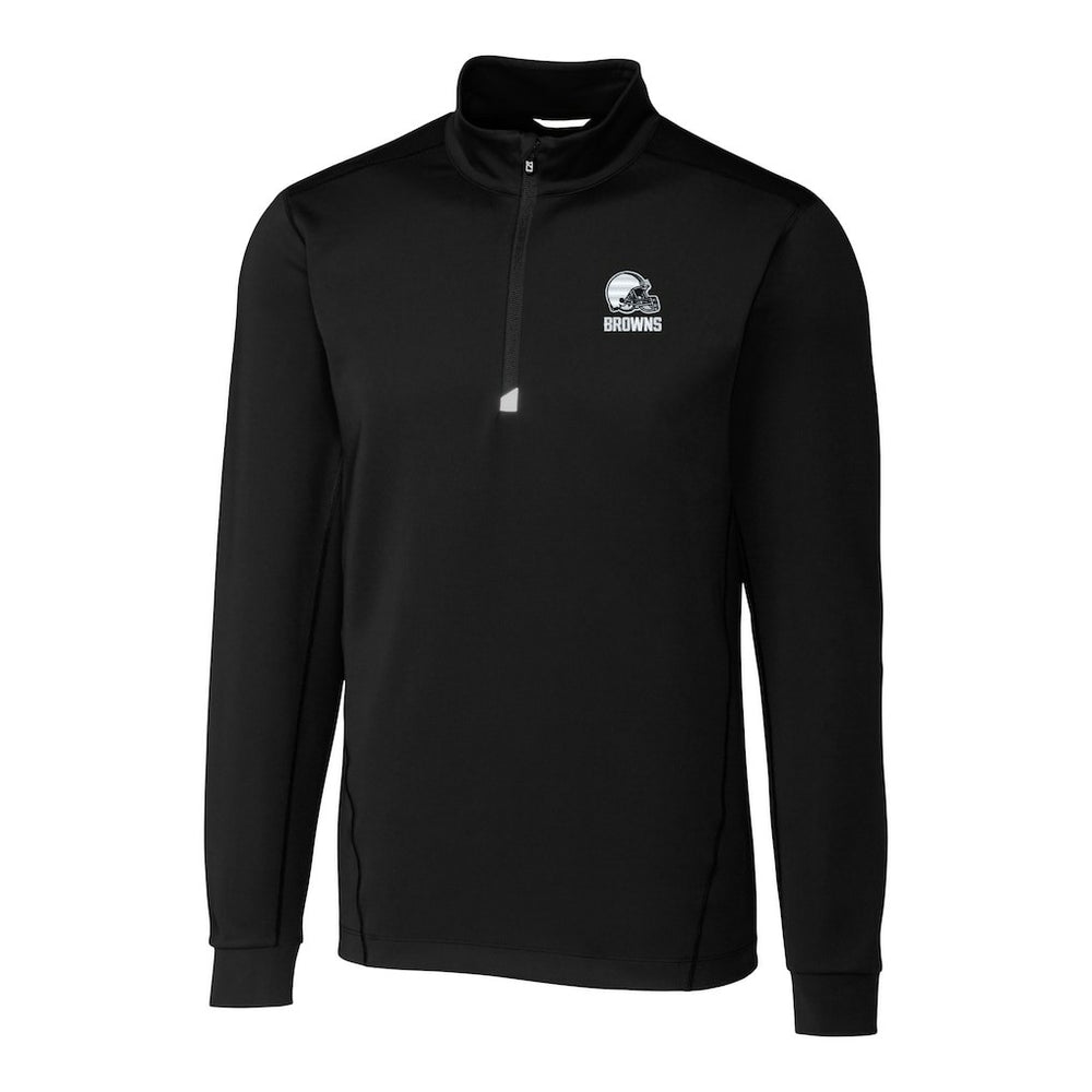 Cleveland Browns Cutter & Buck Big & Tall Traverse Stretch Eco Quarter-Zip Pullover Top | NFL On sale