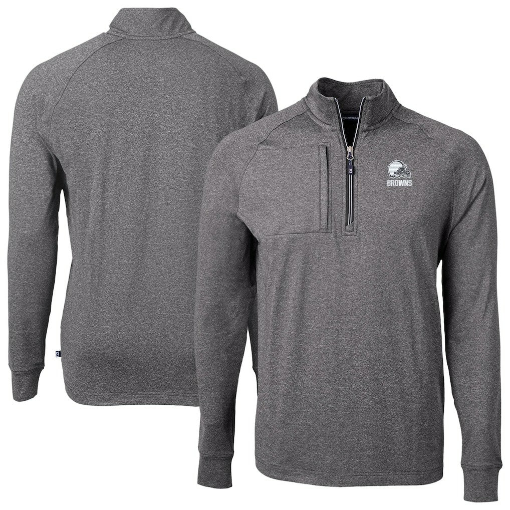 Cleveland Browns Cutter & Buck Big & Tall Adapt Eco Knit Quarter-Zip Top | NFL Online