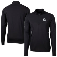 Cleveland Browns Cutter & Buck Big & Tall Virtue Eco Pique Recycled Quarter-Zip Pullover Top | NFL Sale