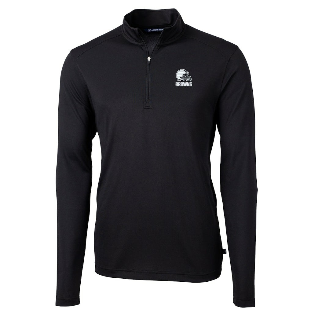 Cleveland Browns Cutter & Buck Big & Tall Virtue Eco Pique Recycled Quarter-Zip Pullover Top | NFL Sale