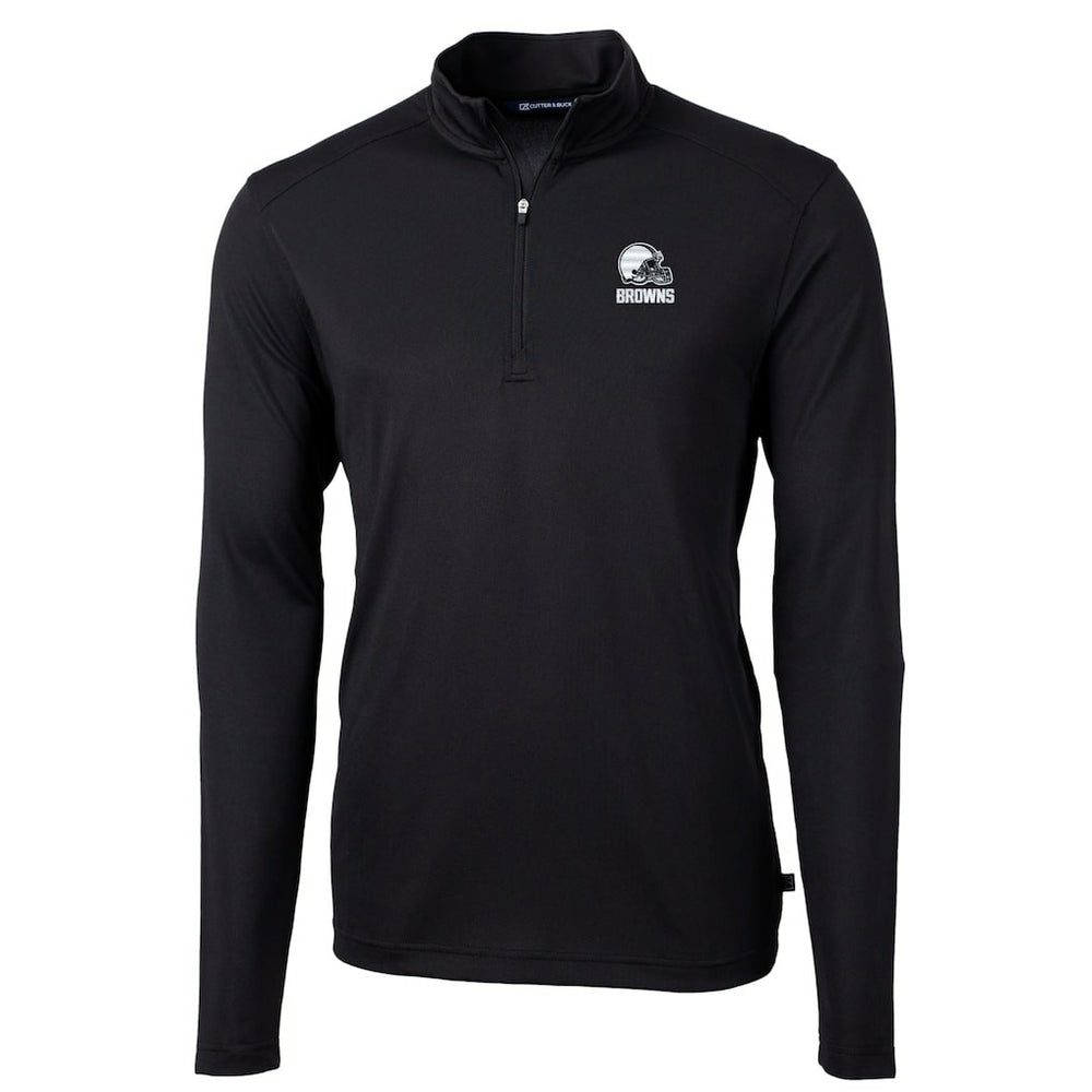 Cleveland Browns Cutter & Buck Big & Tall Virtue Eco Pique Recycled Quarter-Zip Pullover Top | NFL Sale