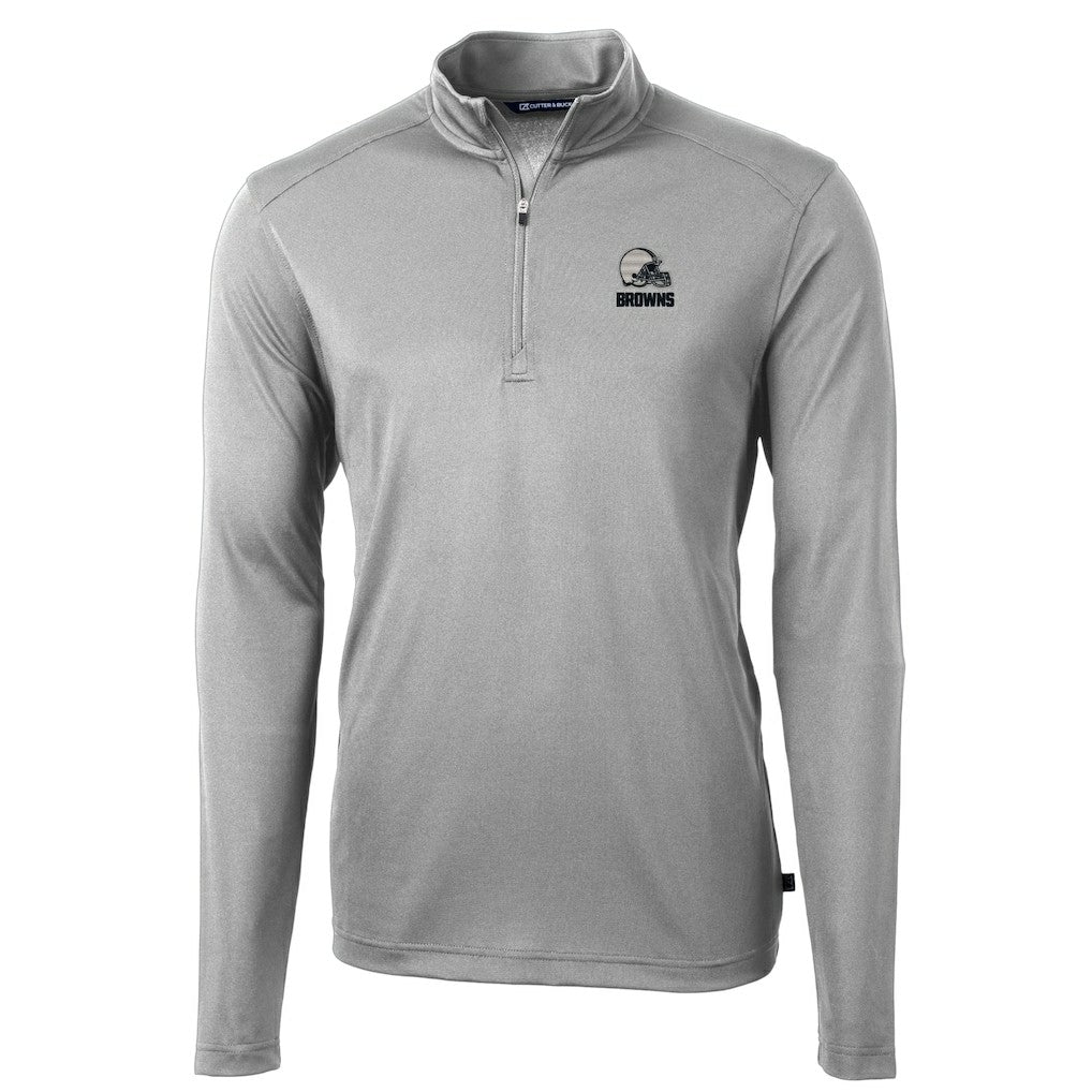 Cleveland Browns Cutter & Buck Big & Tall Virtue Eco Pique Recycled Quarter-Zip Pullover Top | NFL Near me