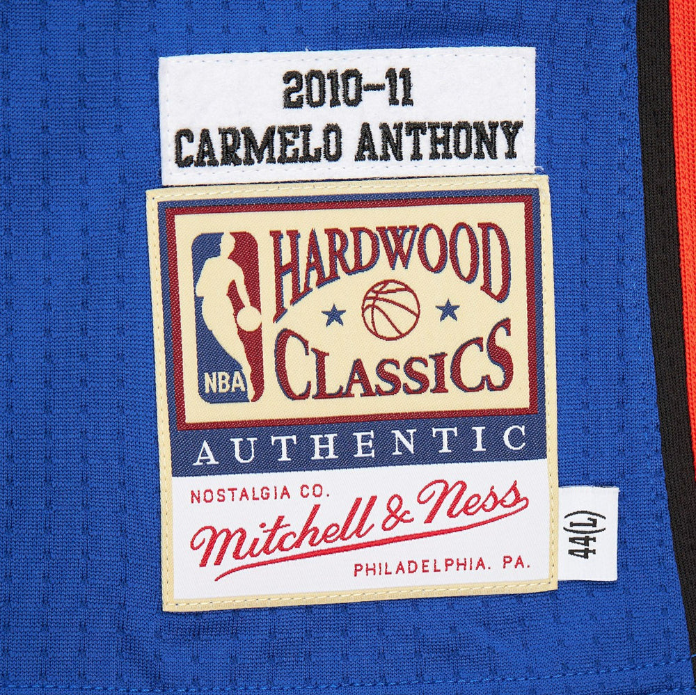 Blue Carmelo Anthony New York Knicks 2010/11 Hardwood Classics Authentic Jersey | NBA